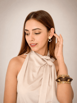 Golden Twist Drop Earrings thumbnail 1